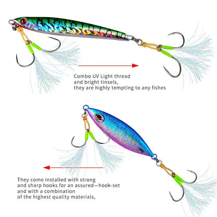 Jigging Hook High Carbon Steel Assist Hook with Solid Ring JigLure Double Feather Fishing Jig Lure Hook Lureswholesale