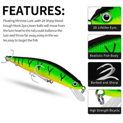 Lifelike Hard Plastic Minnow Fishing Lure 14cm 25g Sinking Saltwater Artificial Crankbait Wobblers Lureswholesale