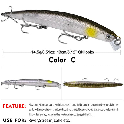 Long Distance Floating Minnow Lure Sea Bass Bait Trolling Fishing Lure Wholesale Lureswholesale