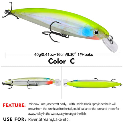 Luminous Minnow Fishing Lure Artificial Bass Bait Sinking Floating Saltwater Fishing Lure Long Casting Bass Bait Lureswholesale