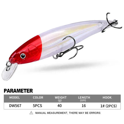 Luminous Minnow Fishing Lure Artificial Bass Bait Sinking Floating Saltwater Fishing Lure Long Casting Bass Bait Lureswholesale