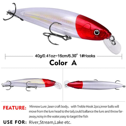 Luminous Minnow Fishing Lure Artificial Bass Bait Sinking Floating Saltwater Fishing Lure Long Casting Bass Bait Lureswholesale