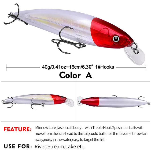 Luminous Minnow Fishing Lure Artificial Bass Bait Sinking Floating Saltwater Fishing Lure Long Casting Bass Bait Lureswholesale