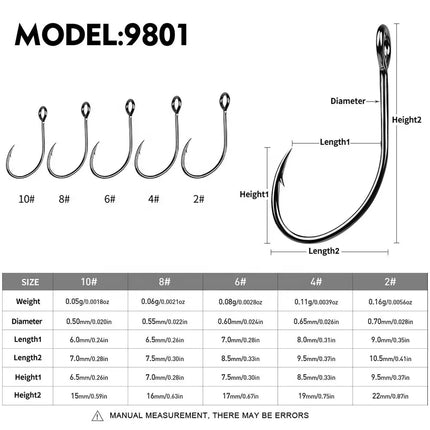 Luya High Carbon Steel Fly Fishing Hook Soft Worm Hook with Large Circle Barb Single Hook Lureswholesale