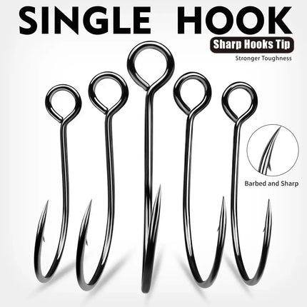 Luya High Carbon Steel Fly Fishing Hook Soft Worm Hook with Large Circle Barb Single Hook Lureswholesale