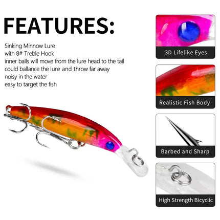 Luya bait Minnow Hard 7cm/3.9g lure Bionic bait Snout all eat plastic bait DW1327A Lureswholesale