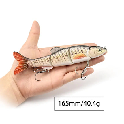 Manufacturer New 6.5inch 38g Artificial Plastic Multi Jointed Fishing Lure, Hard Swimbait five section dace lure Lureswholesale