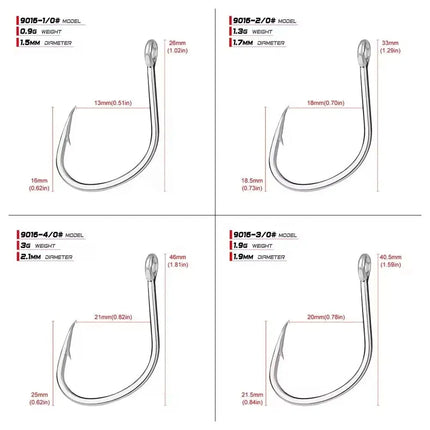 Matte Tin Circle Fishing Hooks High Carbon Steel Strong Sport Circled Ring Assisted Fish Hook Lureswholesale