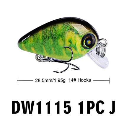 Mini Crankbait 2.85cm 1.95g Printing Minnow Fishing Lure Crank Bait Hard Wobblers Fishing Tackle Lureswholesale