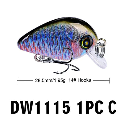 Mini Crankbait 2.85cm 1.95g Printing Minnow Fishing Lure Crank Bait Hard Wobblers Fishing Tackle Lureswholesale