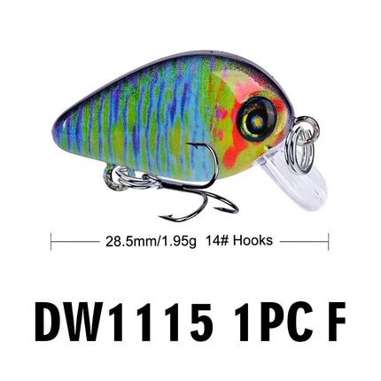 Mini Crankbait 2.85cm 1.95g Printing Minnow Fishing Lure Crank Bait Hard Wobblers Fishing Tackle Lureswholesale