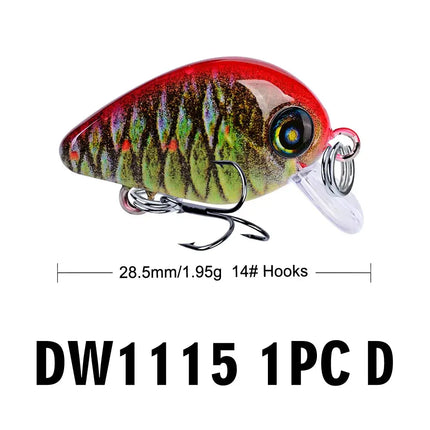 Mini Crankbait 2.85cm 1.95g Printing Minnow Fishing Lure Crank Bait Hard Wobblers Fishing Tackle Lureswholesale