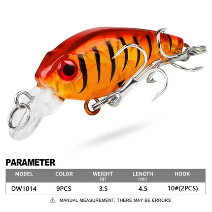 Mini Crankbait 45mm 3.5g Fishing Lure Swimbait Minnow Wobbler Floating Hard Lure for Bass Trout Pike Lureswholesale