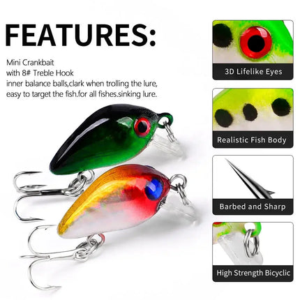 Mini rock little Fat Man 2.6cm 1.6g Luya bait plastic bait bionic bait fishing gear wholesale DW1082 Lureswholesale