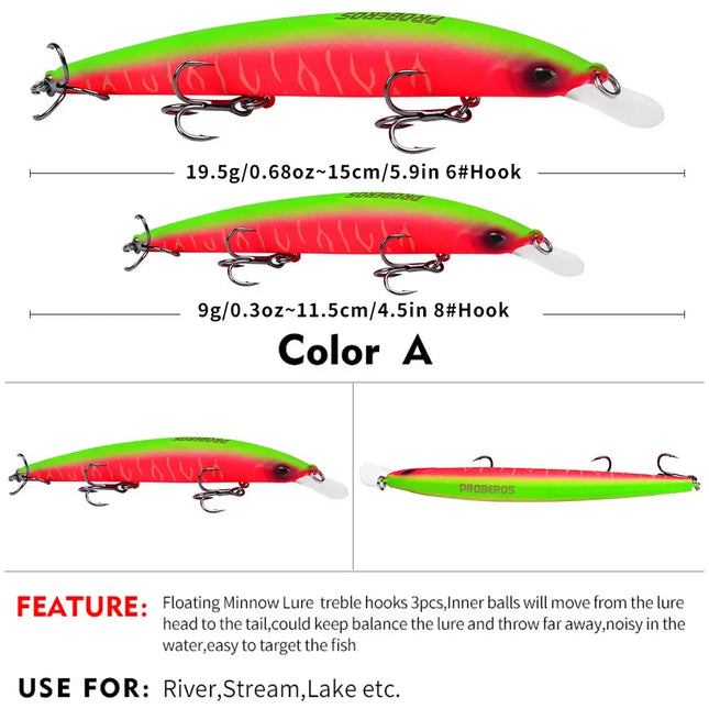 Minnow Fishing Lure 11.5cm 15cm Saltwater Floating Swimbait Crank Wobblers Long Casting Hard Fishing Lure Lureswholesale