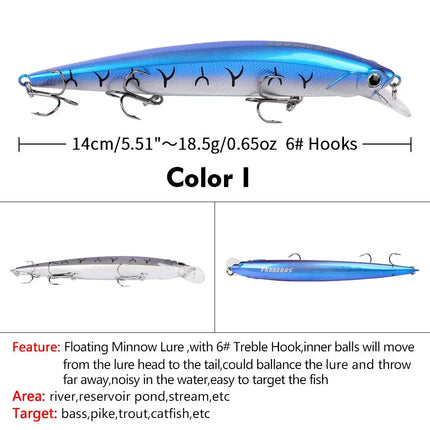 Minnow Fishing Lure 3D Lifelike Eyes Hard Bass Bait Wobblers Swimbait Fishing Tackle Lureswholesale