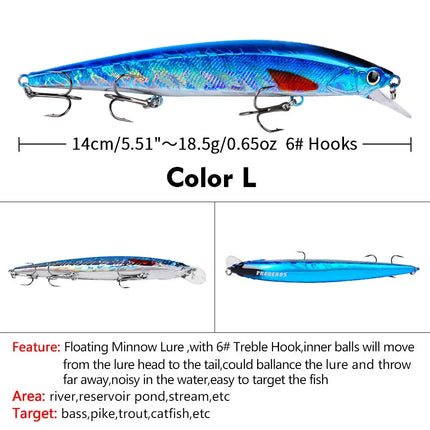 Minnow Fishing Lure 3D Lifelike Eyes Hard Bass Bait Wobblers Swimbait Fishing Tackle Lureswholesale