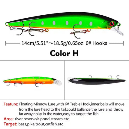 Minnow Fishing Lure 3D Lifelike Eyes Hard Bass Bait Wobblers Swimbait Fishing Tackle Lureswholesale