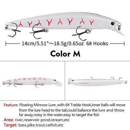 Minnow Fishing Lure 3D Lifelike Eyes Hard Bass Bait Wobblers Swimbait Fishing Tackle Lureswholesale