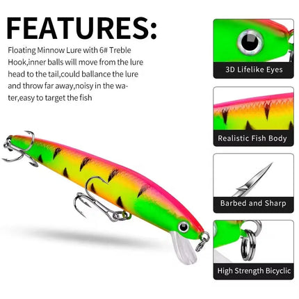 Minnow Fishing Lures Wholesale 95mm 8.5g Floating Minnow Lure Hard Bait Bass Fishing Tackle Lureswholesale