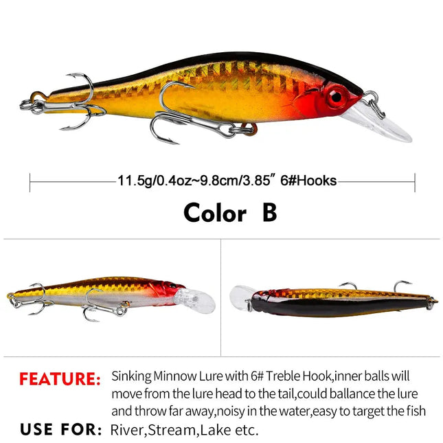 Minnow Lure Sinking Black Minnow Hard Plastic Fishing Lure Saltwater Artificial Baits Wholesale Lureswholesale