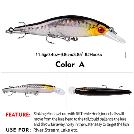 Minnow Lure Sinking Black Minnow Hard Plastic Fishing Lure Saltwater Artificial Baits Wholesale Lureswholesale