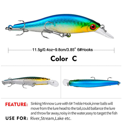 Minnow Lure Sinking Black Minnow Hard Plastic Fishing Lure Saltwater Artificial Baits Wholesale Lureswholesale