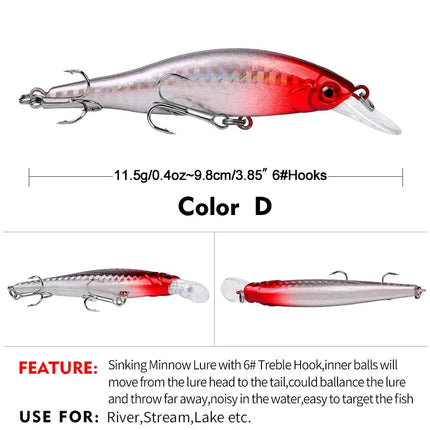 Minnow Lure Sinking Black Minnow Hard Plastic Fishing Lure Saltwater Artificial Baits Wholesale Lureswholesale