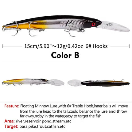 Minnow Sinking Lure Fishing with 3D Eyes Hooks Jerkbait fishing tackle Salt Swimbait Wobbler Lureswholesale