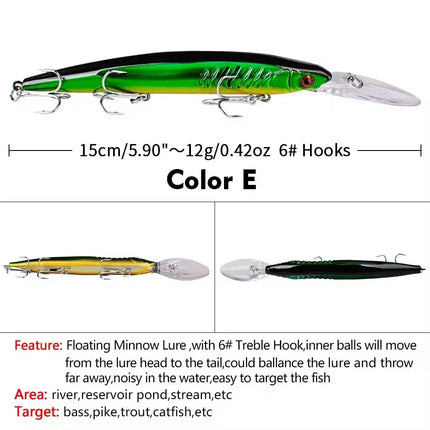 Minnow Sinking Lure Fishing with 3D Eyes Hooks Jerkbait fishing tackle Salt Swimbait Wobbler Lureswholesale