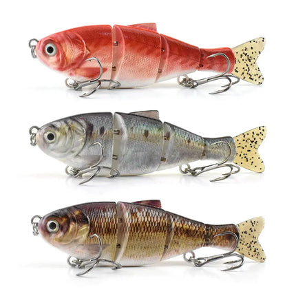 NEW 4 section Plastic Shad Baits With Soft Tail Hard Body Bait Saltwater Jointed Shad Swimbait swim bait fishing lures Lureswholesale