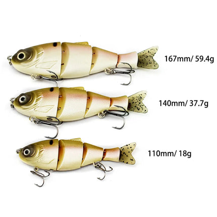 NEW 4 section Plastic Shad Baits With Soft Tail Hard Body Bait Saltwater Jointed Shad Swimbait swim bait fishing lures Lureswholesale