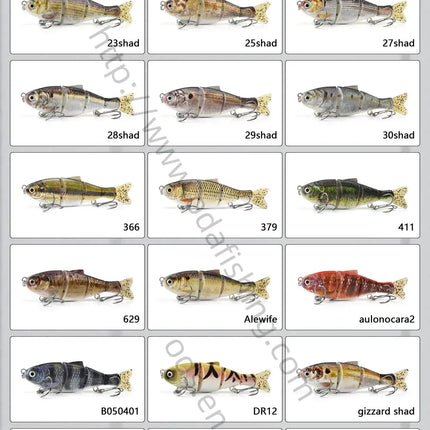 NEW 4 section Plastic Shad Baits With Soft Tail Hard Body Bait Saltwater Jointed Shad Swimbait swim bait fishing lures Lureswholesale