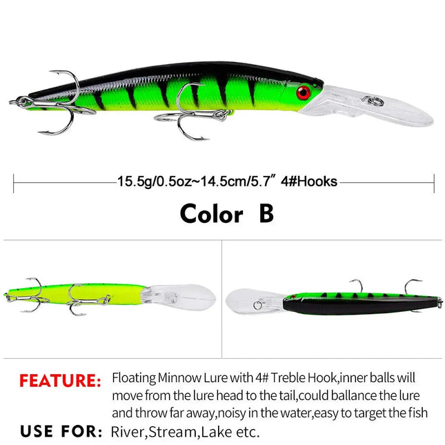 New Lua Bait 15.5g Luamino lure Snakehead bait 14.5cm hard Bionic bait DW1185 Lureswholesale