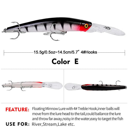 New Lua Bait 15.5g Luamino lure Snakehead bait 14.5cm hard Bionic bait DW1185 Lureswholesale