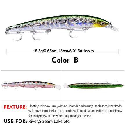 New Minolua Bait 150mm-18.5g deep sea bass grouper Hard bait fishing Culter DW455 Lureswholesale