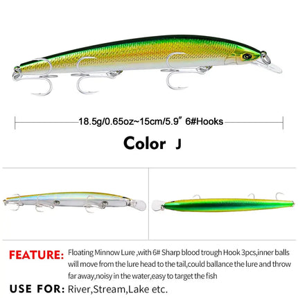 New Minolua Bait 150mm-18.5g deep sea bass grouper Hard bait fishing Culter DW455 Lureswholesale