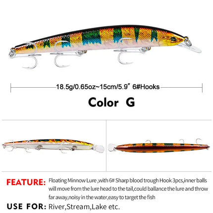 New Minolua Bait 150mm-18.5g deep sea bass grouper Hard bait fishing Culter DW455 Lureswholesale