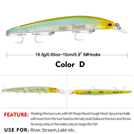 New Minolua Bait 150mm-18.5g deep sea bass grouper Hard bait fishing Culter DW455 Lureswholesale