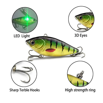 New Vibration electric Jerk bait USB Charge electric lure Wobblers Swimbait USB Rechargeable Flashing LED light Fishing lures Lureswholesale