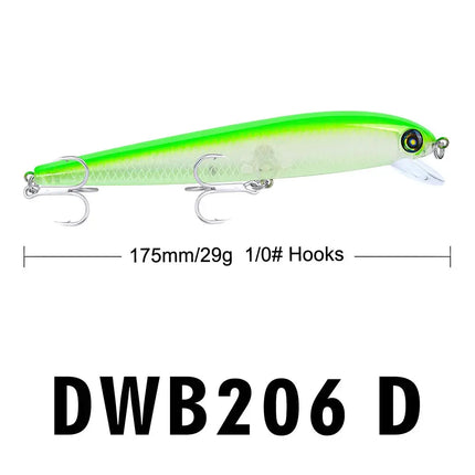 New sea fishing Minnow 17.5cm road bait 29g DWB206 Lureswholesale