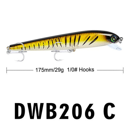 New sea fishing Minnow 17.5cm road bait 29g DWB206 Lureswholesale