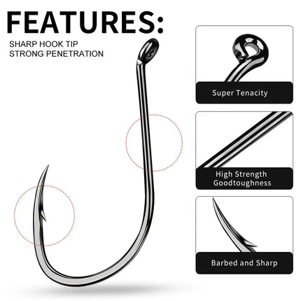 Octopus Beak Offset Fishing Hook Black Nickle 8299 Hooks High Carbon Steel Sports Fishhook 100pcs/bag Lureswholesale