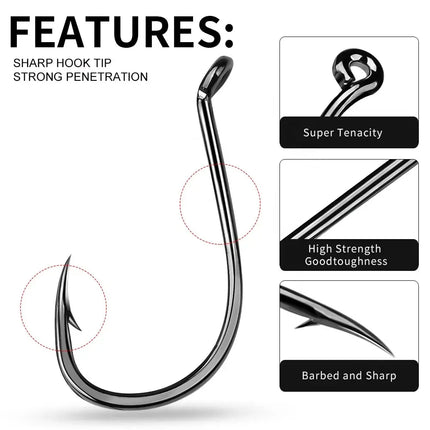 Octopus Offset Fishing Hook High Carbon Steel Circle Hooks Saltwater Fishhooks Beak Bait Hooks 20pcs/bag Lureswholesale