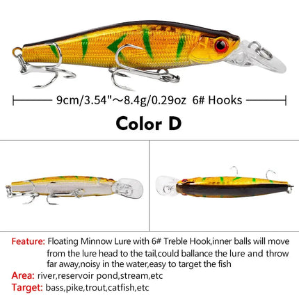 PRO BEROS Luya Bait Minnow 9cm plastic hard bait 8.3g Fishing tackle shop mixed bait DXM002 Lureswholesale