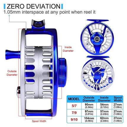 PROBEROS Aluminum Alloy Fly Fishing Reel 2+1 BB Fly Wheel CNC Machine Cut Large Arbor Die Casting Fly Reel Lureswholesale