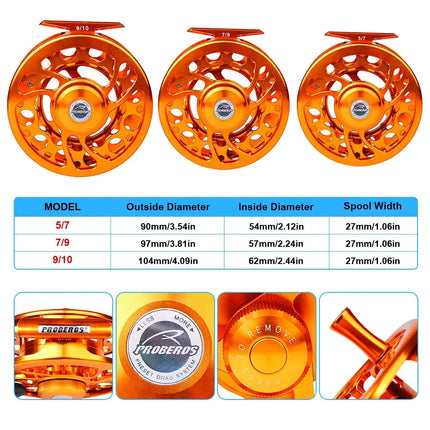 PROBEROS CNC Full Metal Fly Reel 2+1BB Bearing 5/7 7/9 9/10 Ice Fly Fishing Reels Metal Fish Wheel Wholesale Lureswholesale