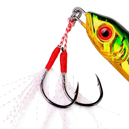 PROBEROS Fishing Hook Double Assist Jigs Hook with Thread Feather High Carbon Steel Jigging Fishhook Lureswholesale