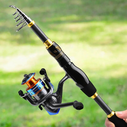 PROBEROS Fishing Reel and Rod Combo Kit 1.5m 1.8m 2.1m 2.4m Full Rod Set Complete Telescopic Fishing Pole And Reel Set Lureswholesale