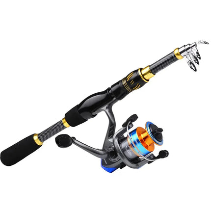 PROBEROS Fishing Reel and Rod Combo Kit 1.5m 1.8m 2.1m 2.4m Full Rod Set Complete Telescopic Fishing Pole And Reel Set Lureswholesale